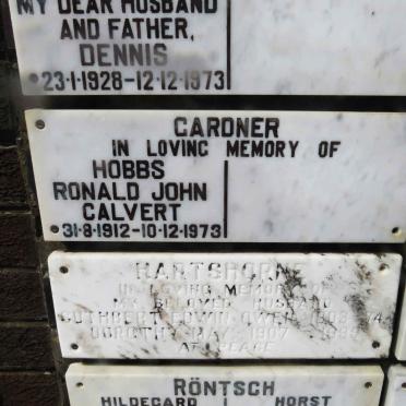 GARDNER Hobbs Ronald John Calvert 1912-1973