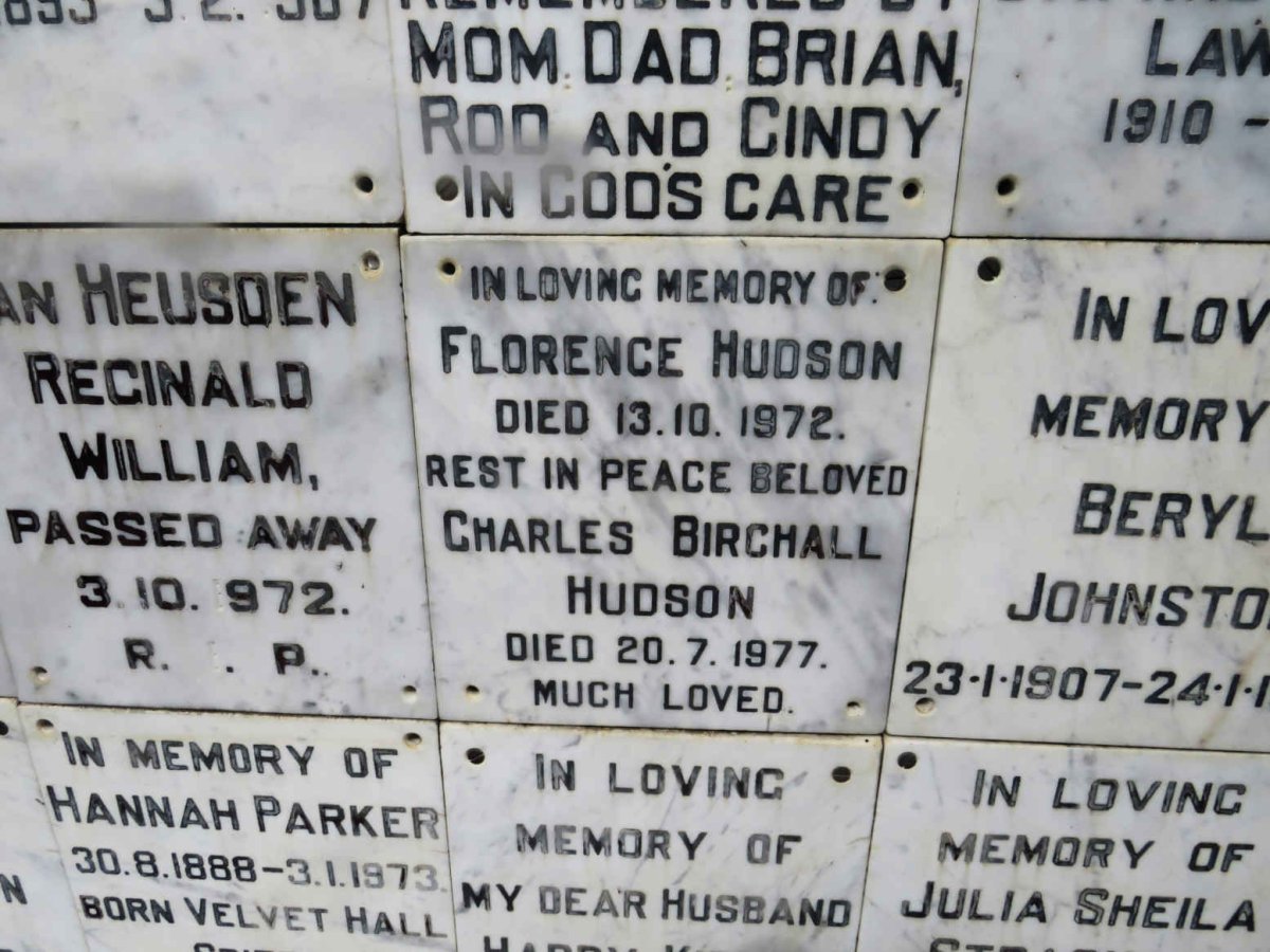HUDSON Charles Birchall -1977 &amp; Florence -1972