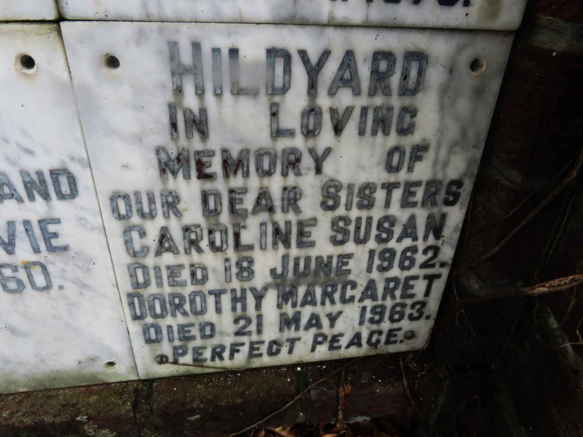 HILDYARD Caroline Susan -1962 :: HILDYARD Dorothy Margaret -1963