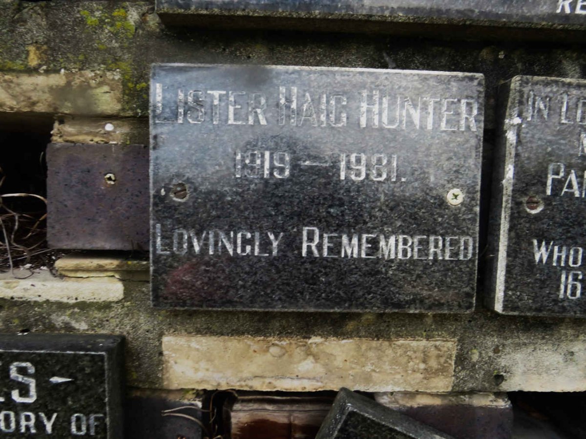 HUNTER Lister Haig 1919-1981