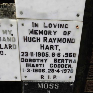 HART Hugh Raymond 1905-1968 :: GODDEN Dorothy Bertha formerly HART 1906-1978