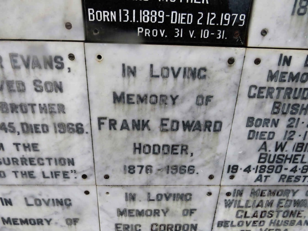 HODDER Frank Edward 1876-1966