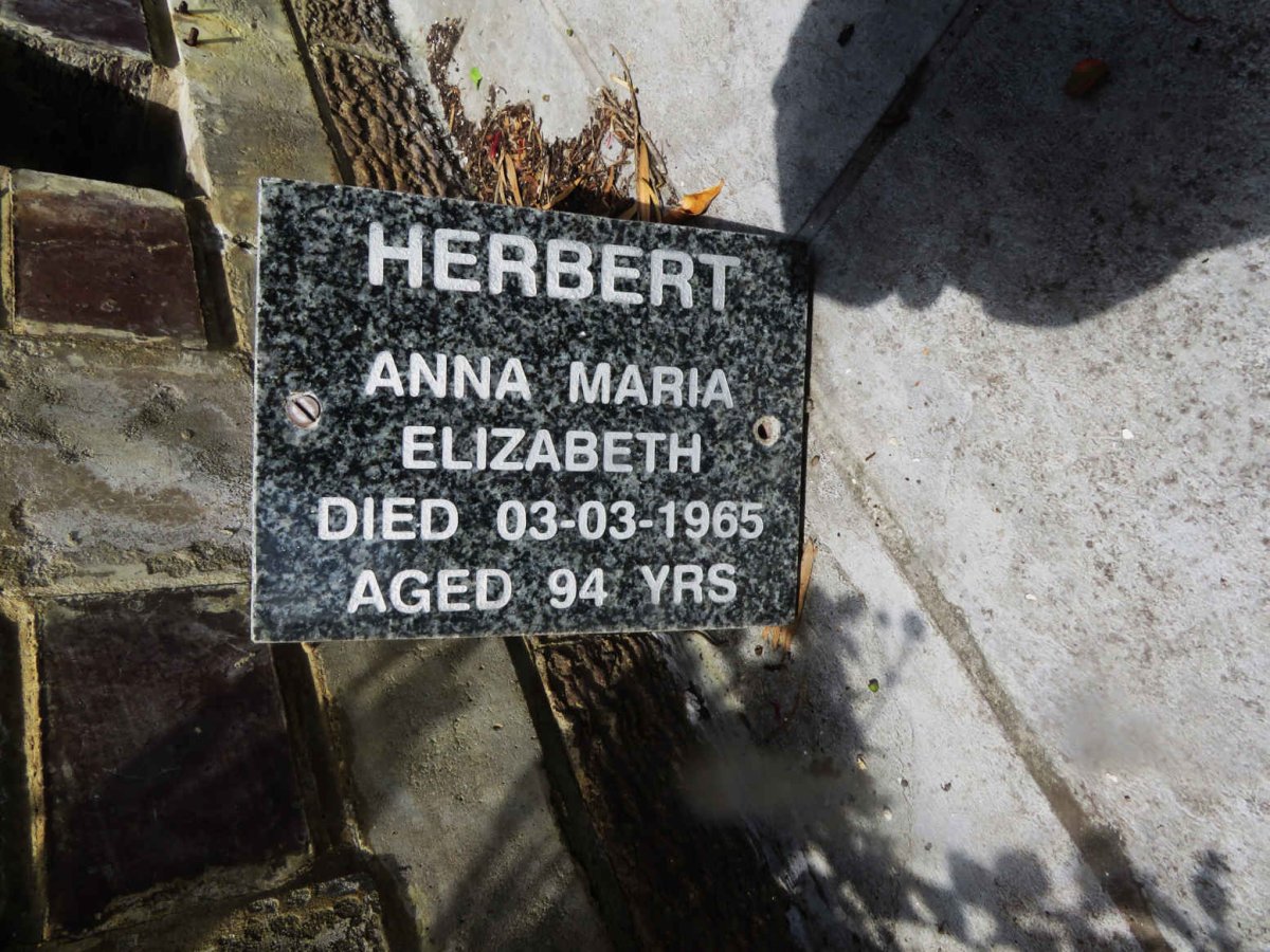 HERBERT Anna Maria Elizabeth -1965