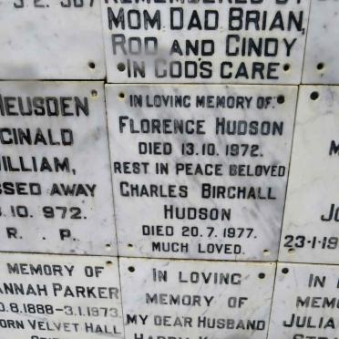 HUDSON Charles Birchall -1977 &amp; Florence -1972