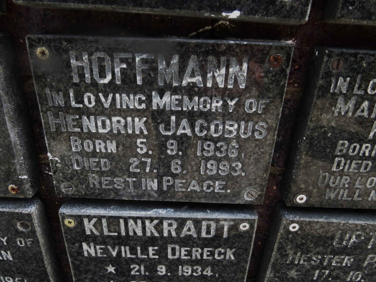 HOFFMANN Hendrik Jacobus 1936-1993