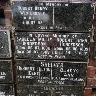 HENDERSON Robert John 1899-1992 &amp; Isabella Millie 1896-1989