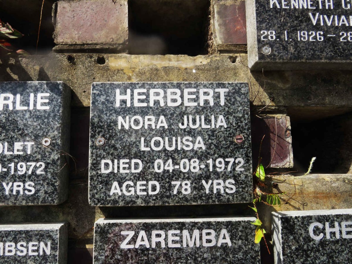 HERBERT Nora Julia Louisa -1972