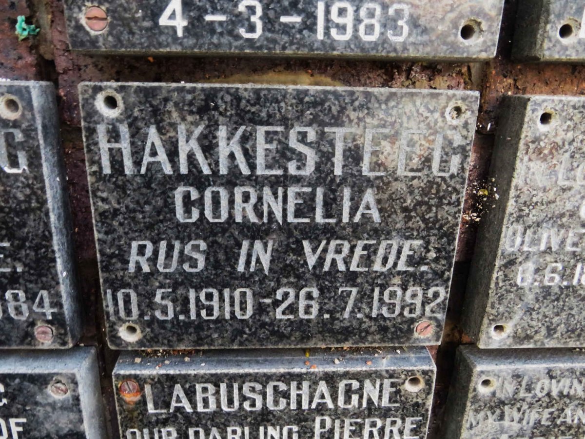 HAKKESTEEG Cornelia 1910-1992