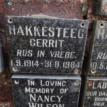 HAKKESTEEG Gerrit 1914-1984