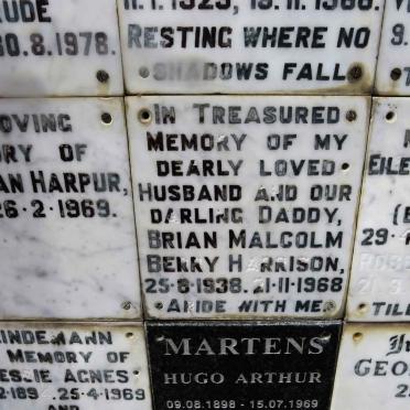 HARRISON Brian Malcolm Berry 1938-1968