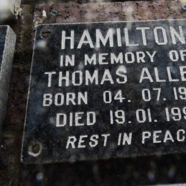 HAMILTON Thomas Allen 1927-1991