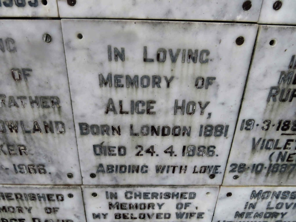 HOY Alice 1881-1966