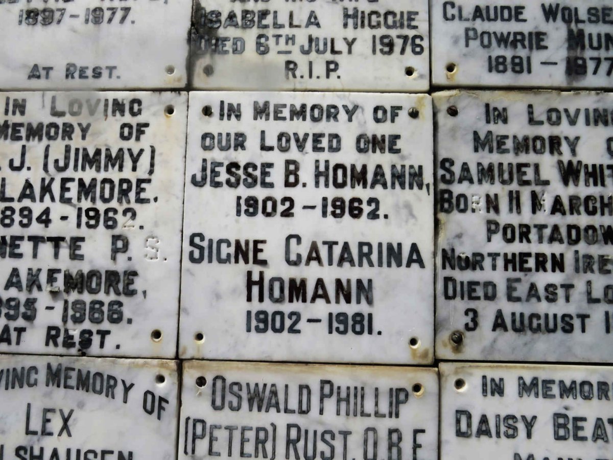 HOMANN Jesse B. 1902-1962 &amp; Signe Catarina 1902-1981
