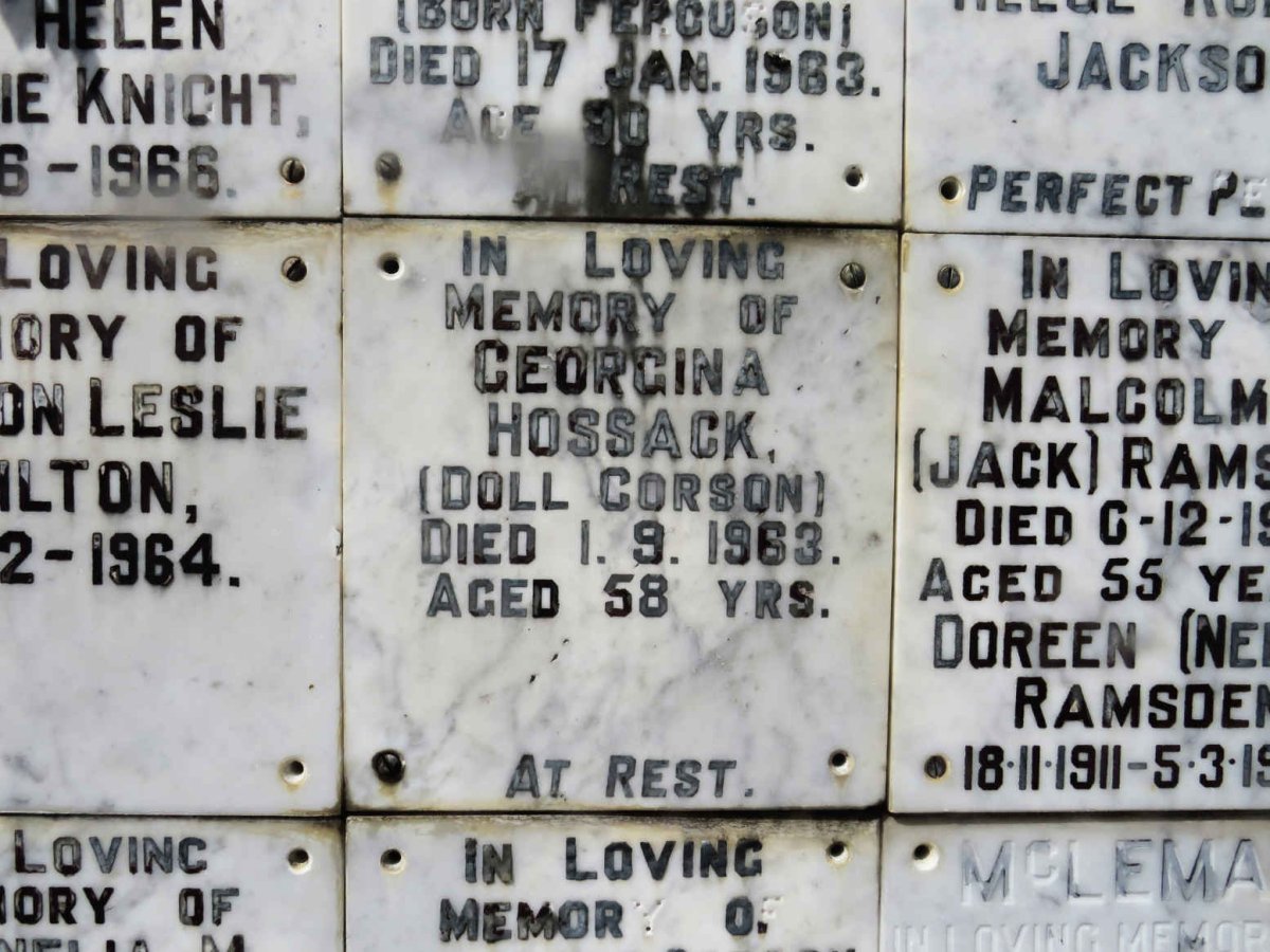 HOSSACK Georgina nee CORSON -1963