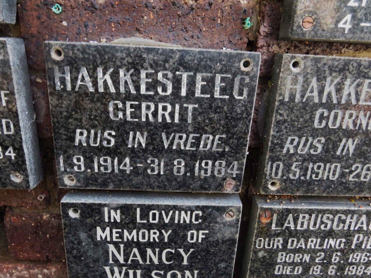 HAKKESTEEG Gerrit 1914-1984