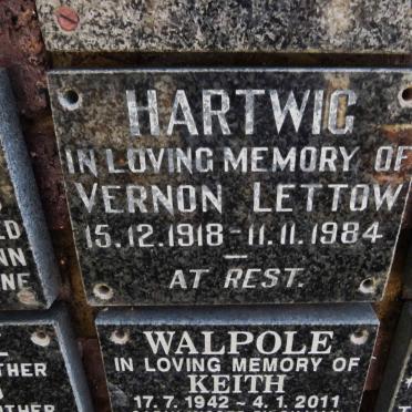 HARTWIG Vernon Lettow 1918-1984