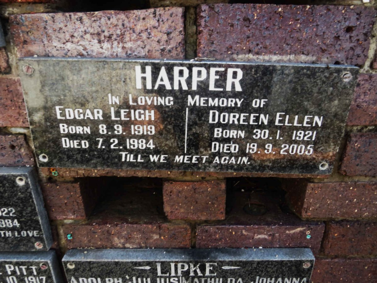 HARPER Edgar Leigh 1919-1984 &amp; Doreen Ellen 1921-2005