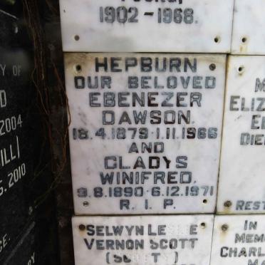 HEPBURN Ebenezer Dawson 1879-1966 &amp; Gladys Winifred 1890-1971