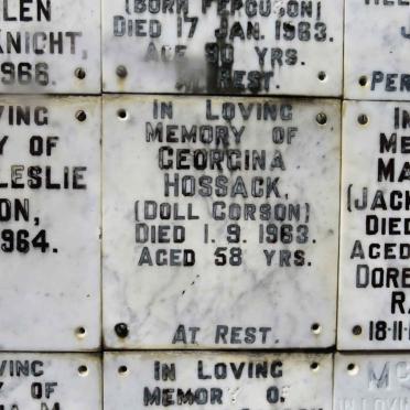 HOSSACK Georgina nee CORSON -1963
