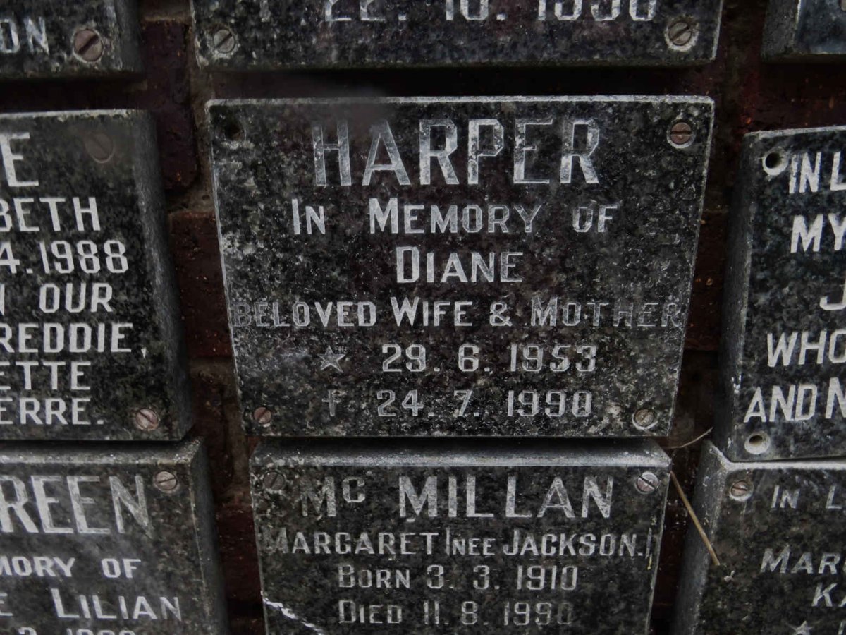HARPER Diane 1953-1990