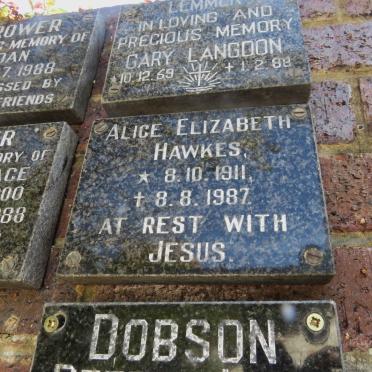 HAWKES Alice Elizabeth 1911-1987