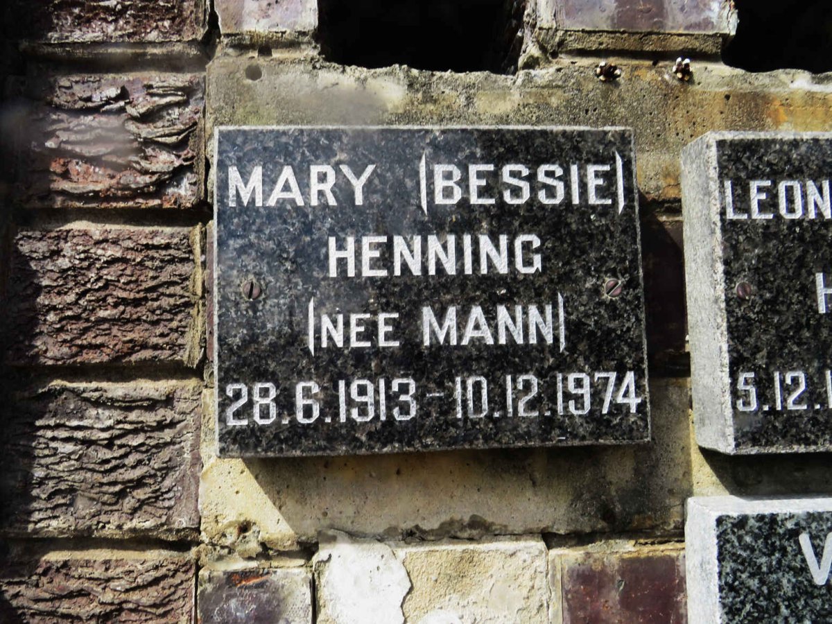 HENNING Mary nee MANN 1913-1974