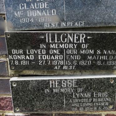 ILLGNER Konrad Eduard 1911-1978 &amp; Enid Mathilda 1920-1998