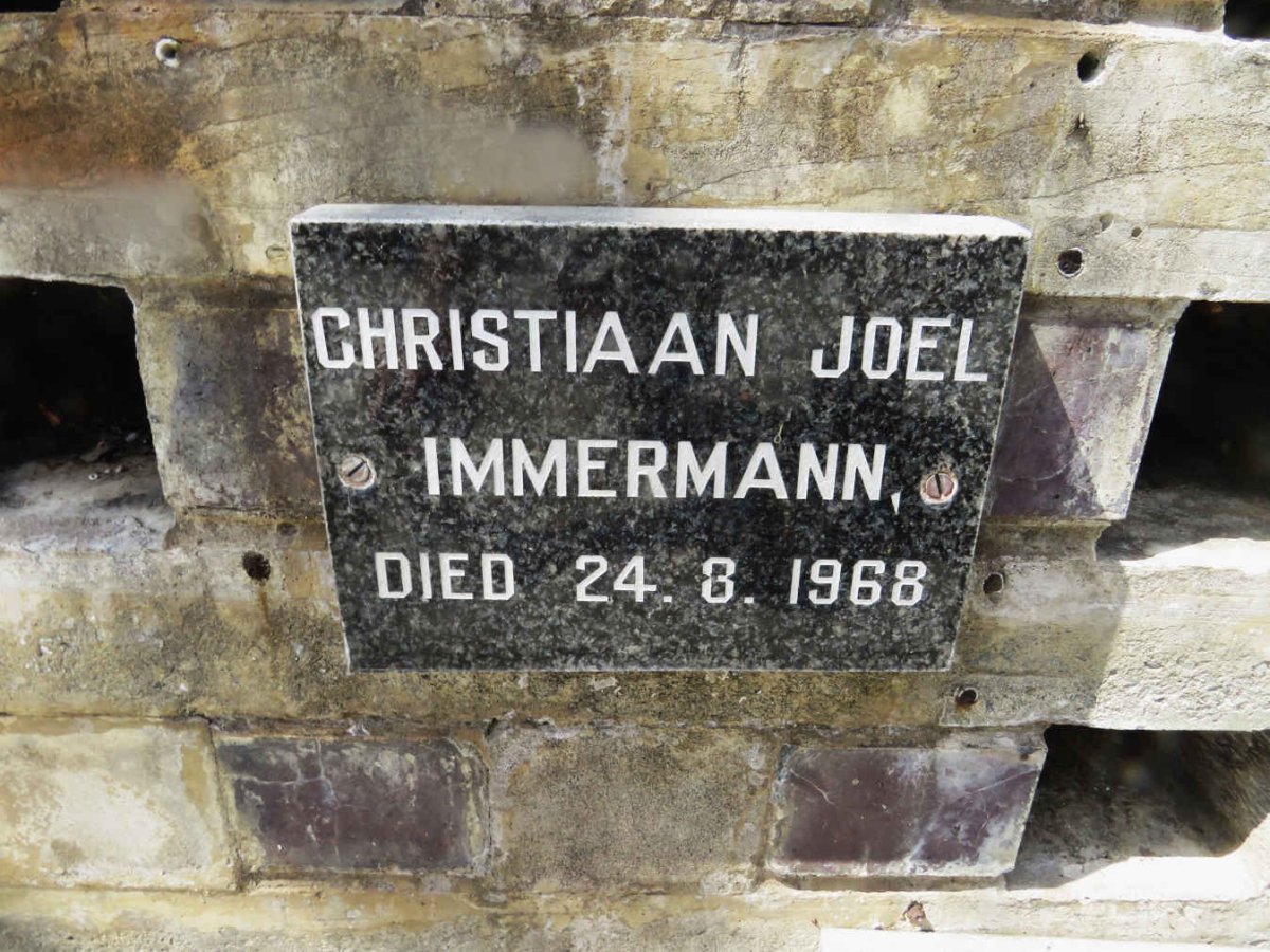 IMMERMANN Christiaan Joel -1968
