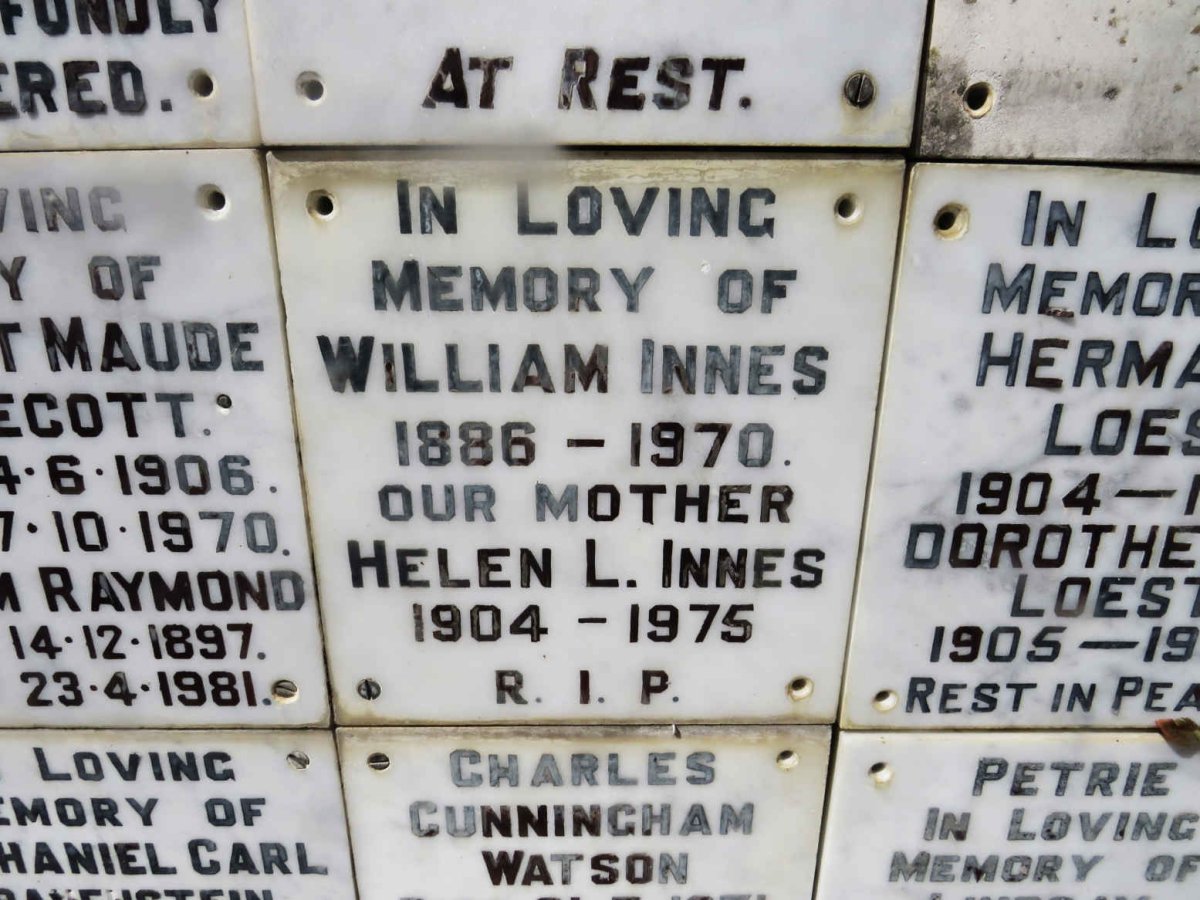 INNES William 1886-1970 &amp; Helen L. 1904-1975