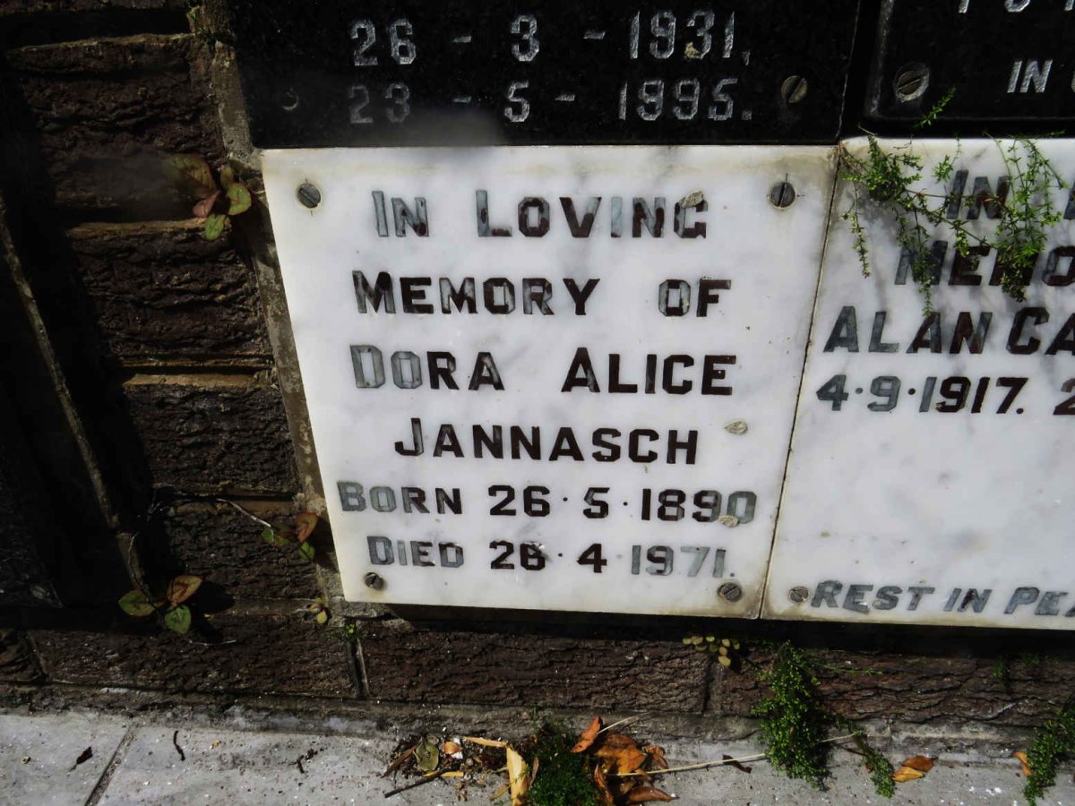 JANNASCH Dora Alice 1890-1971