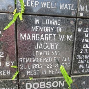 JACOBY Margaret W.M. 1895-1976
