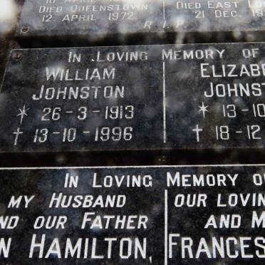 JOHNSTON William 1913-1996 &amp; Elizabeth 1918-2000