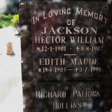 JACKSON Hector William 1901-1987 &amp; Edith Maude 1905-1990