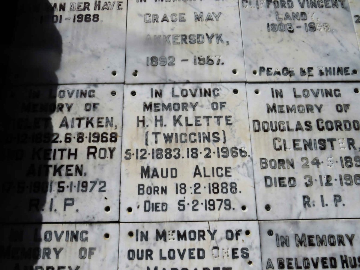 KLETTE H.H. 1883-1966 &amp; Maud Alice 1888-1979
