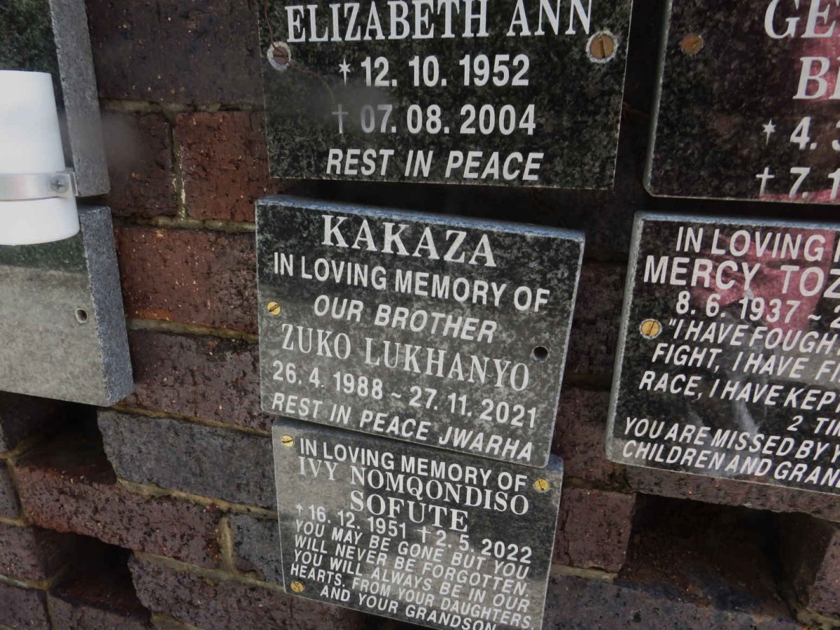 KAKAZA Zuko Lukhanyo 1988-2021