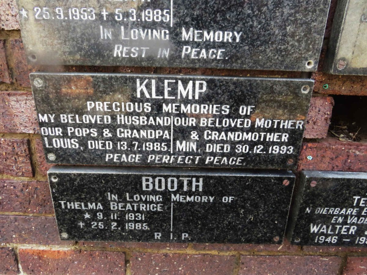 KLEMP Louis -1985 &amp; Min -1993