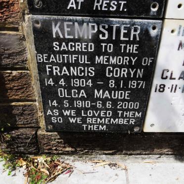 KEMPSTER Francis Coryn 1904-1971 &amp; Olga Maude 1910-2000