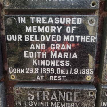 KINDNESS Edith Maria 1899-1985