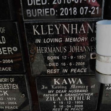 KLEYNHANS Hermanus Johannes 1957-2008