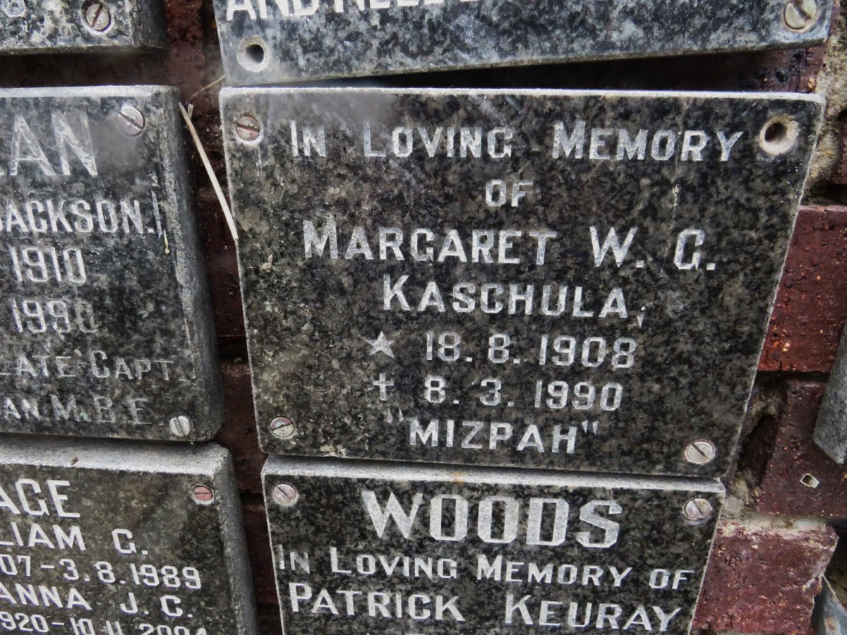 KASCHULA Margaret W.G. 1908-1990