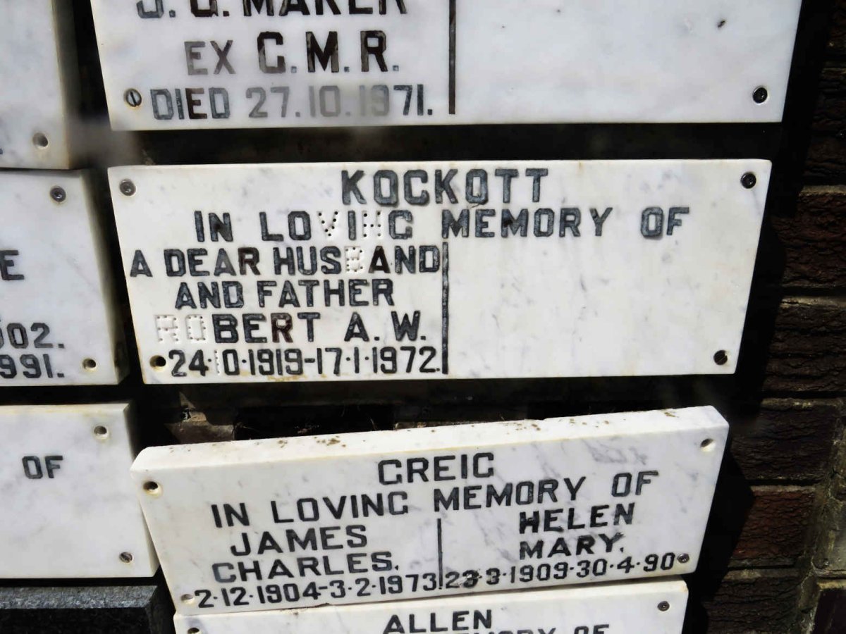 KOCKOTT Robert A.W. 1919-1972