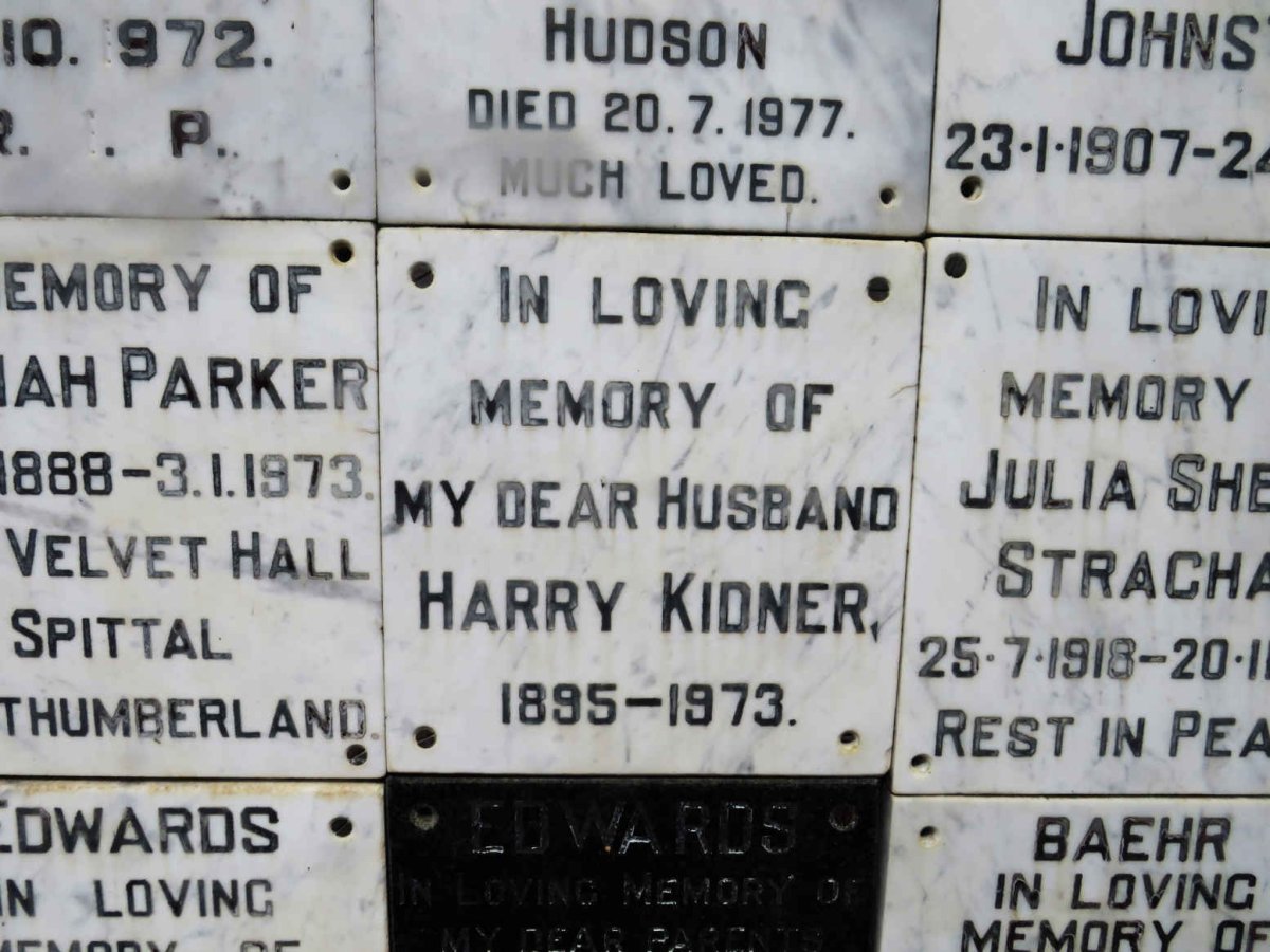 KIDNER Harry 1895-1973