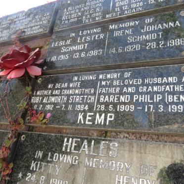 KEMP Barend Philip 1909-1996 &amp; Ruby Aldworth Stretch 1912-1984