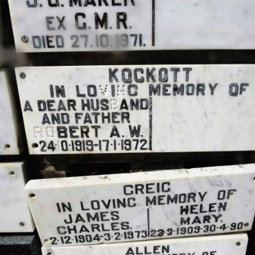 KOCKOTT Robert A.W. 1919-1972