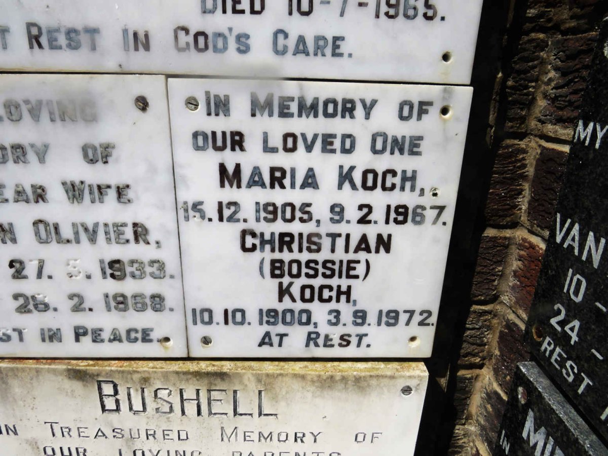 KOCH Christian 1900-1972 &amp; Maria 1905-1967