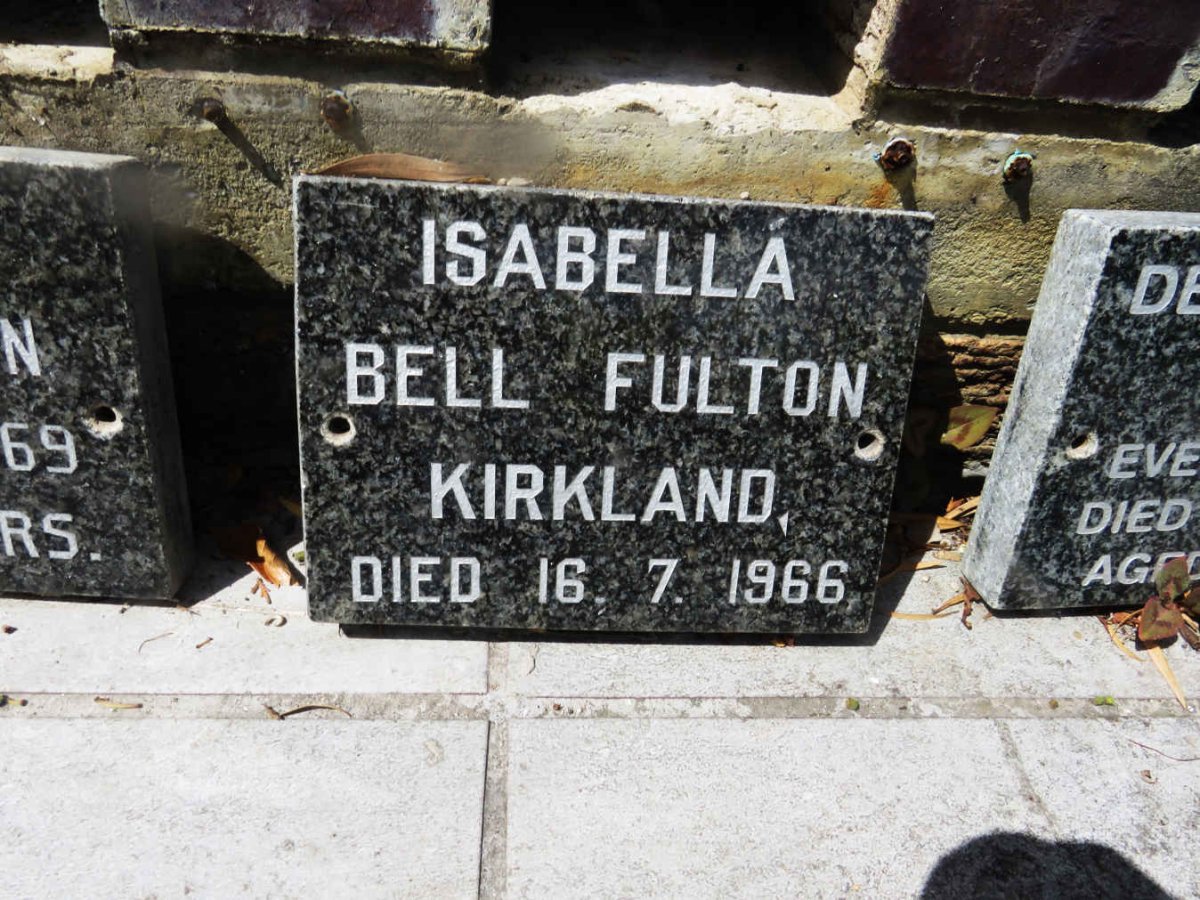 KIRKLAND Isabella Bell Fulton -1966