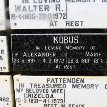 KOBUS Alexander 1897-1972 &amp; Marie 1901-2002