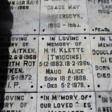 KLETTE H.H. 1883-1966 &amp; Maud Alice 1888-1979