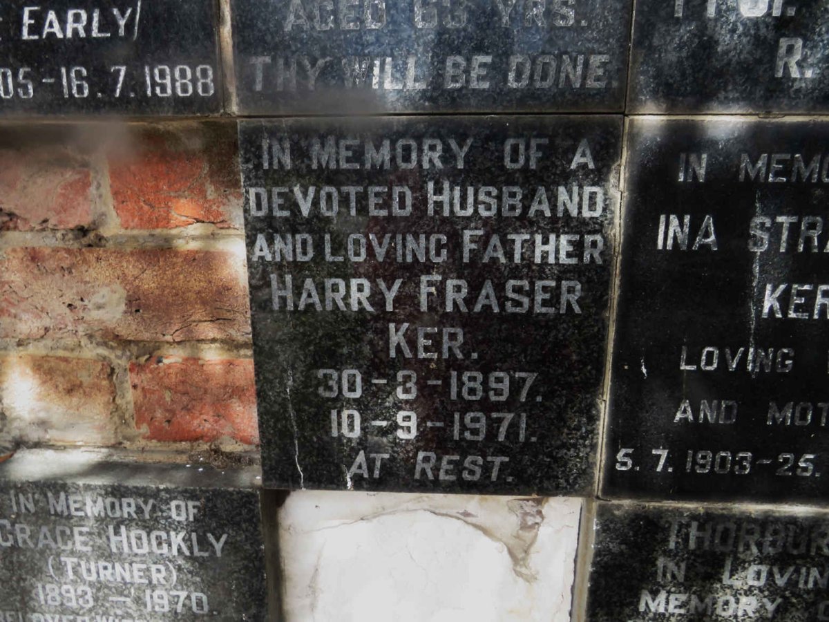 KER Harry Fraser 1897-1971