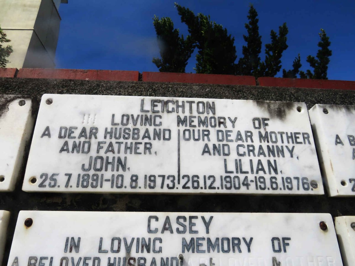 LEIGHTON John 1891-1973 &amp; Lilian 1904-1976